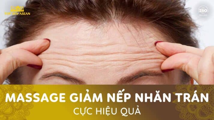 cách massage giảm nếp nhăn trán