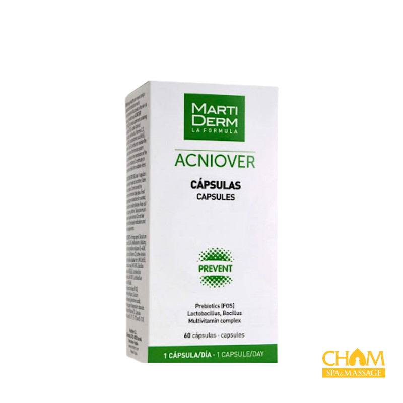 Uống thuốc gì để trị thâm mụn dòng MartiDerm Acniover Capsules Cham Spa & Massage